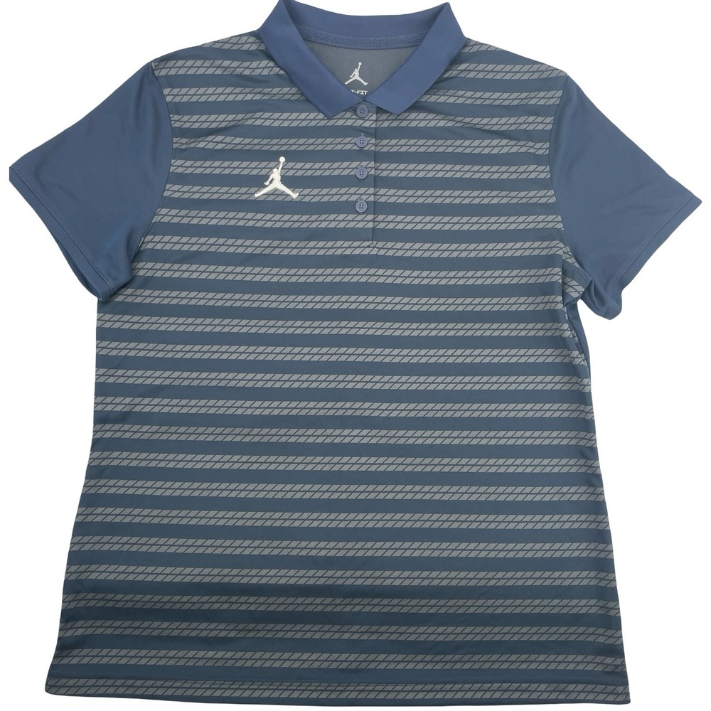 Jordan Women's Polo Shirt Graphic Navy Blue Dri-Fit Polyester Large NWT